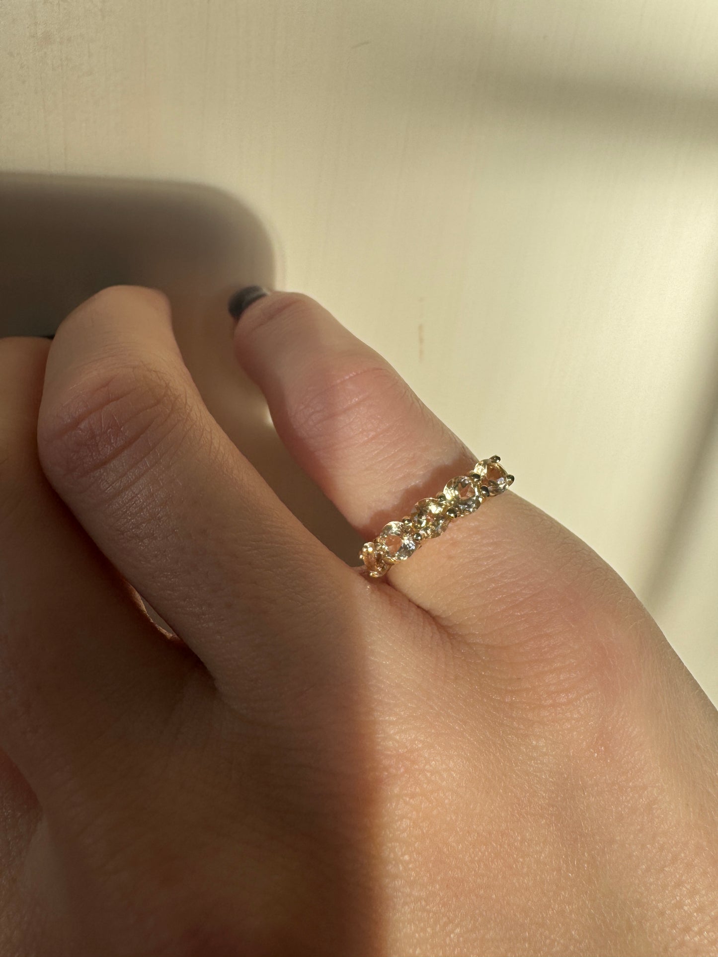 estate 10k yellow gold golden topaz ring