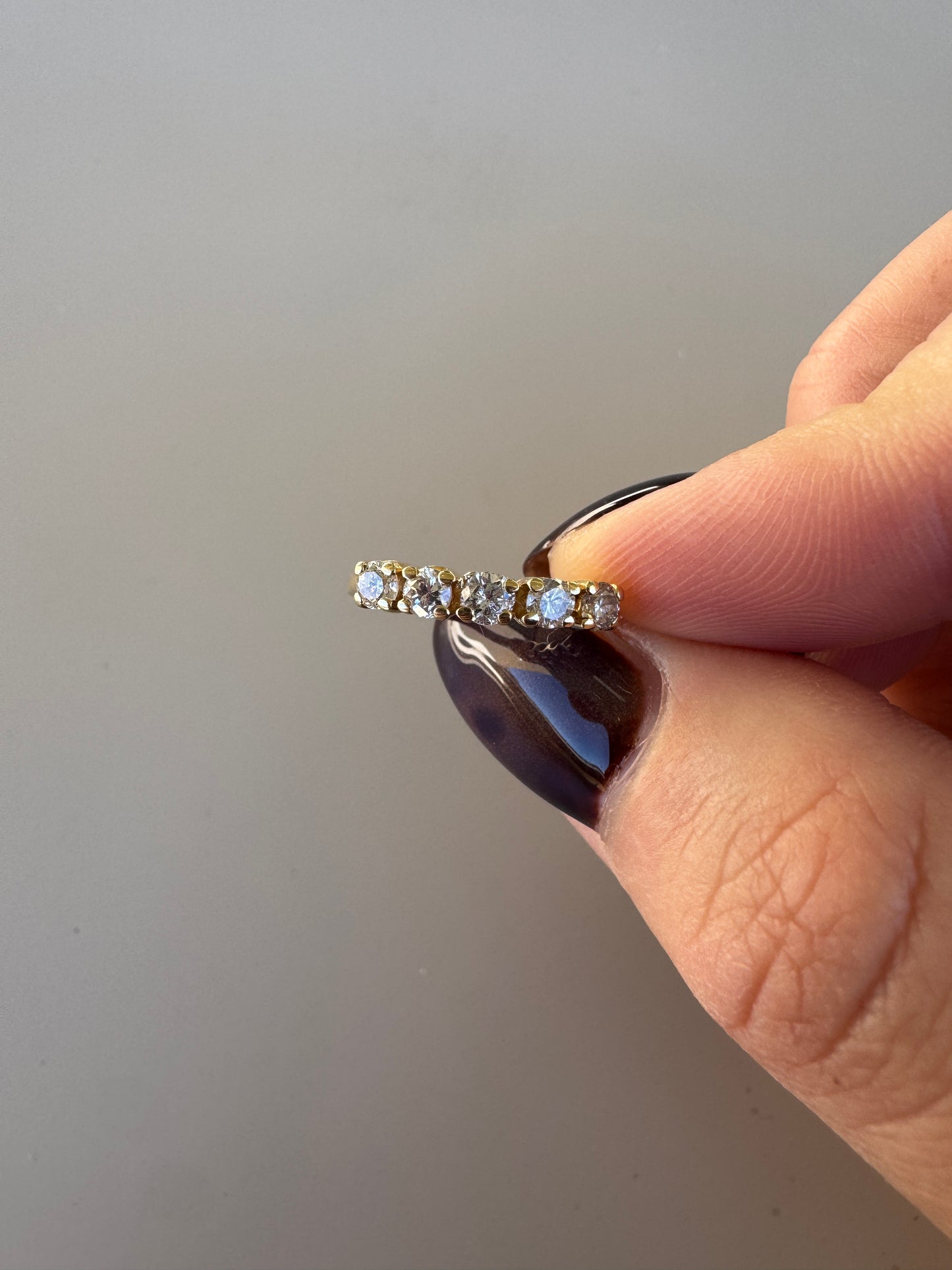 vintage 14k yellow gold 5 diamond ring