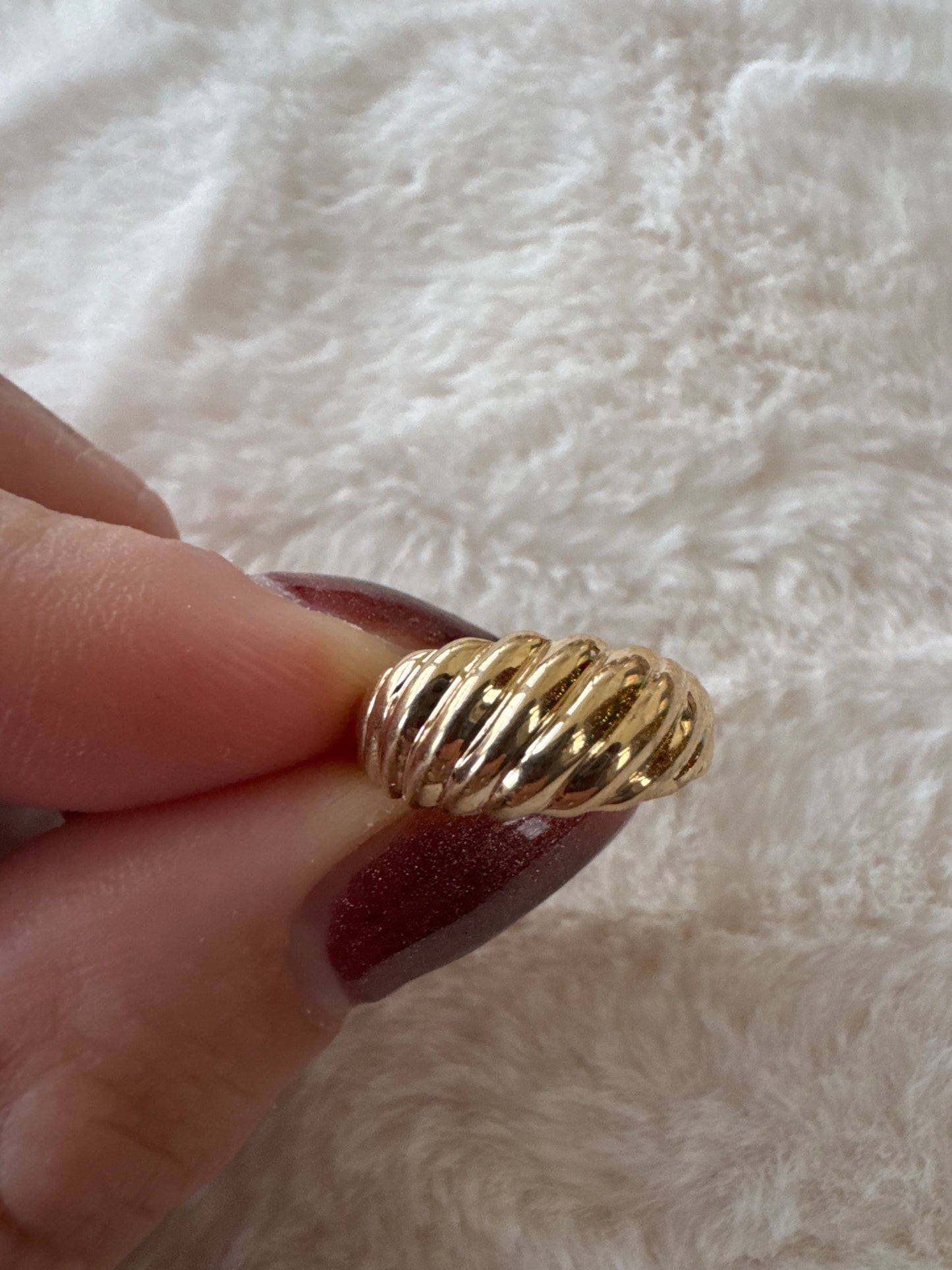 vintage 14k yellow gold croissant ring