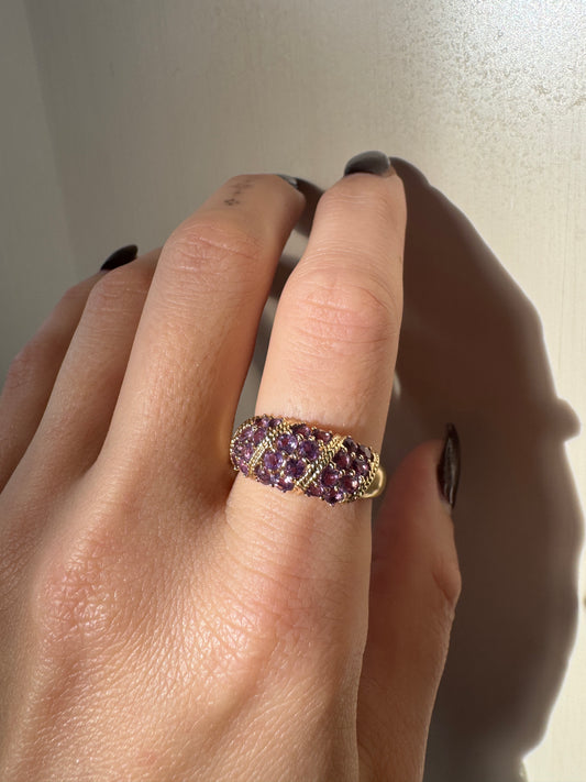 vintage 10k yellow gold amethyst ring
