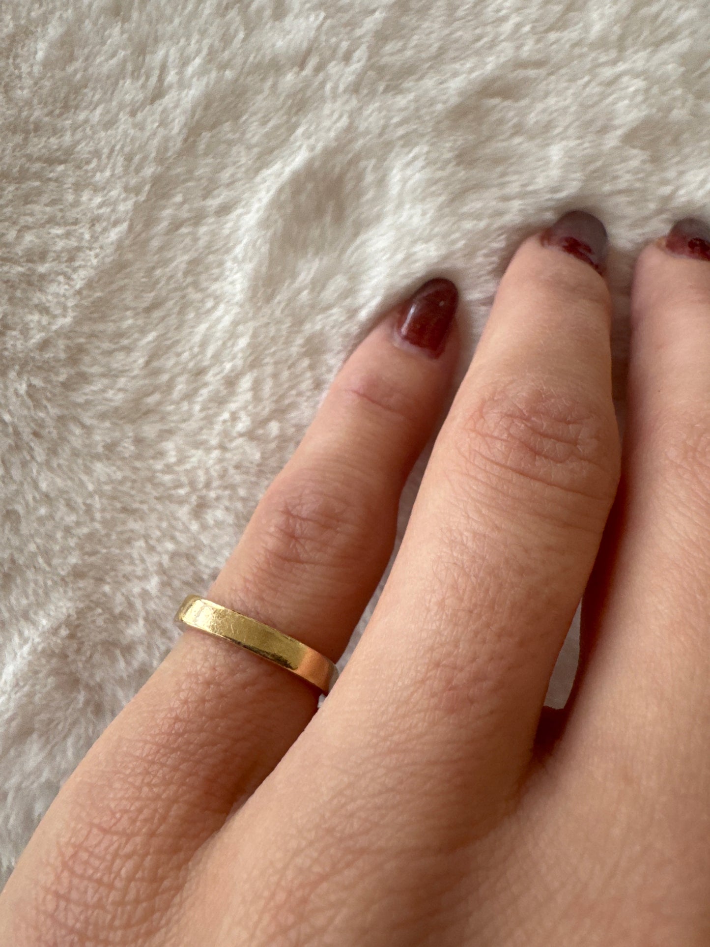 vintage 14k yellow gold square edge ring