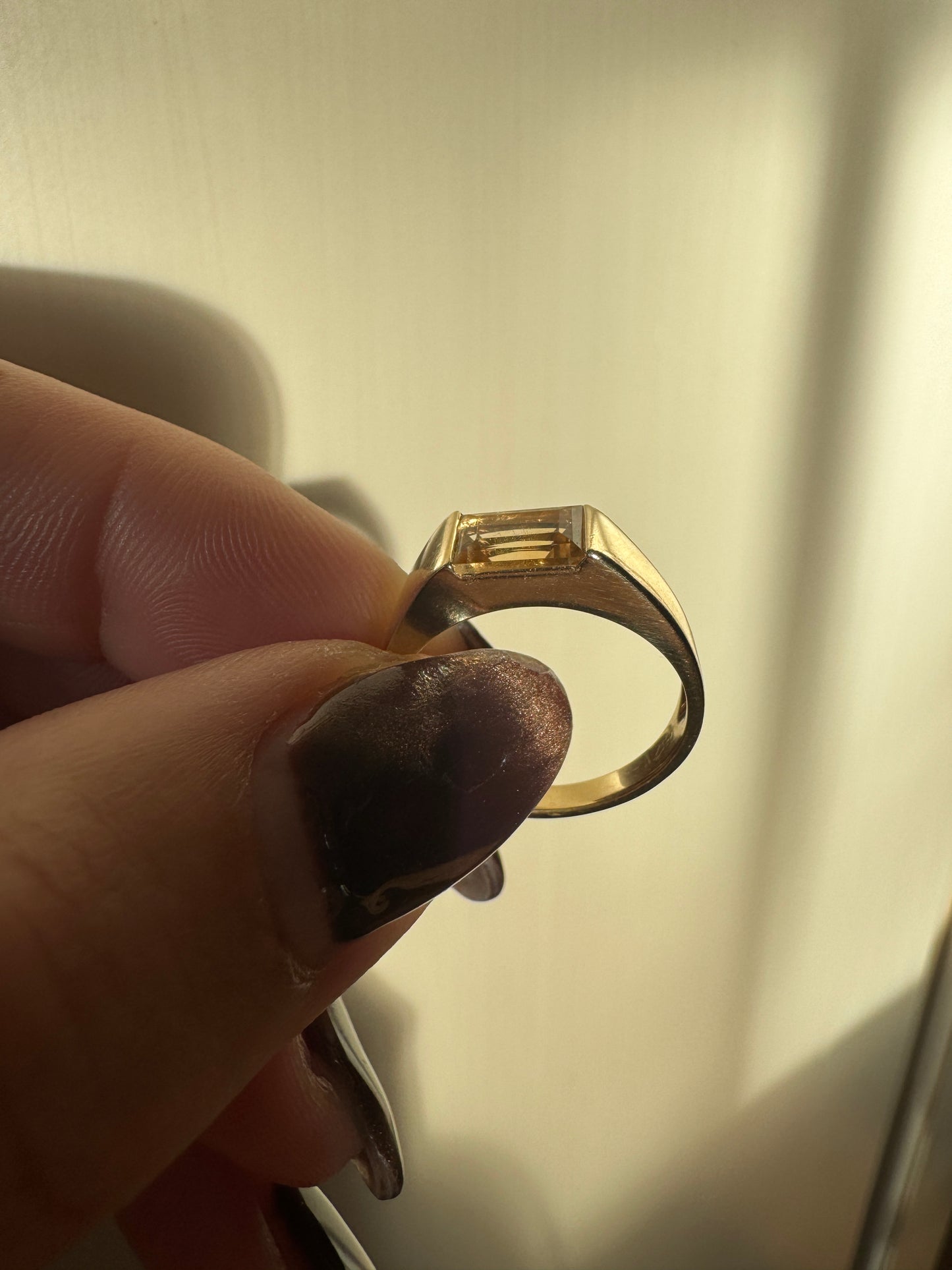 vintage 10k yellow gold citrine ring