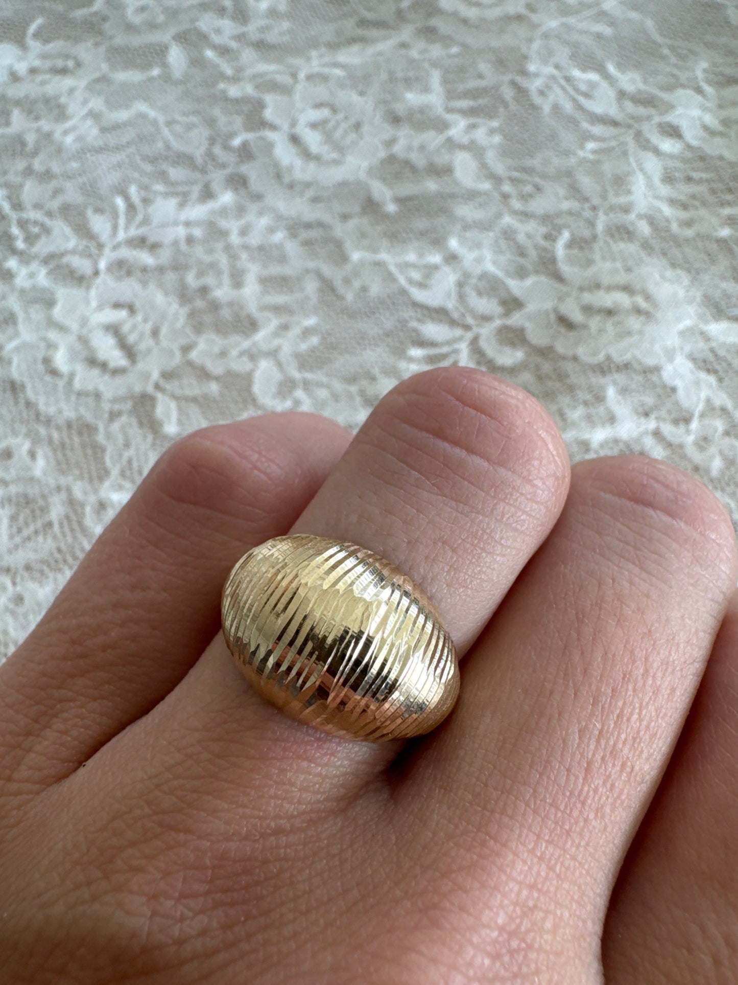 estate 10k yellow gold modernist dome ring
