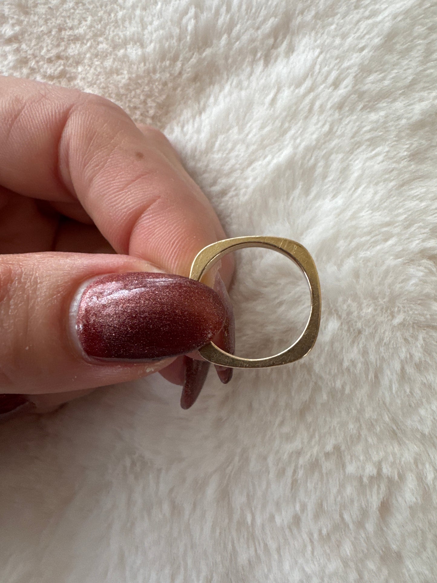 vintage 14k yellow gold square edge ring