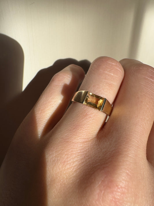 vintage 10k yellow gold citrine ring