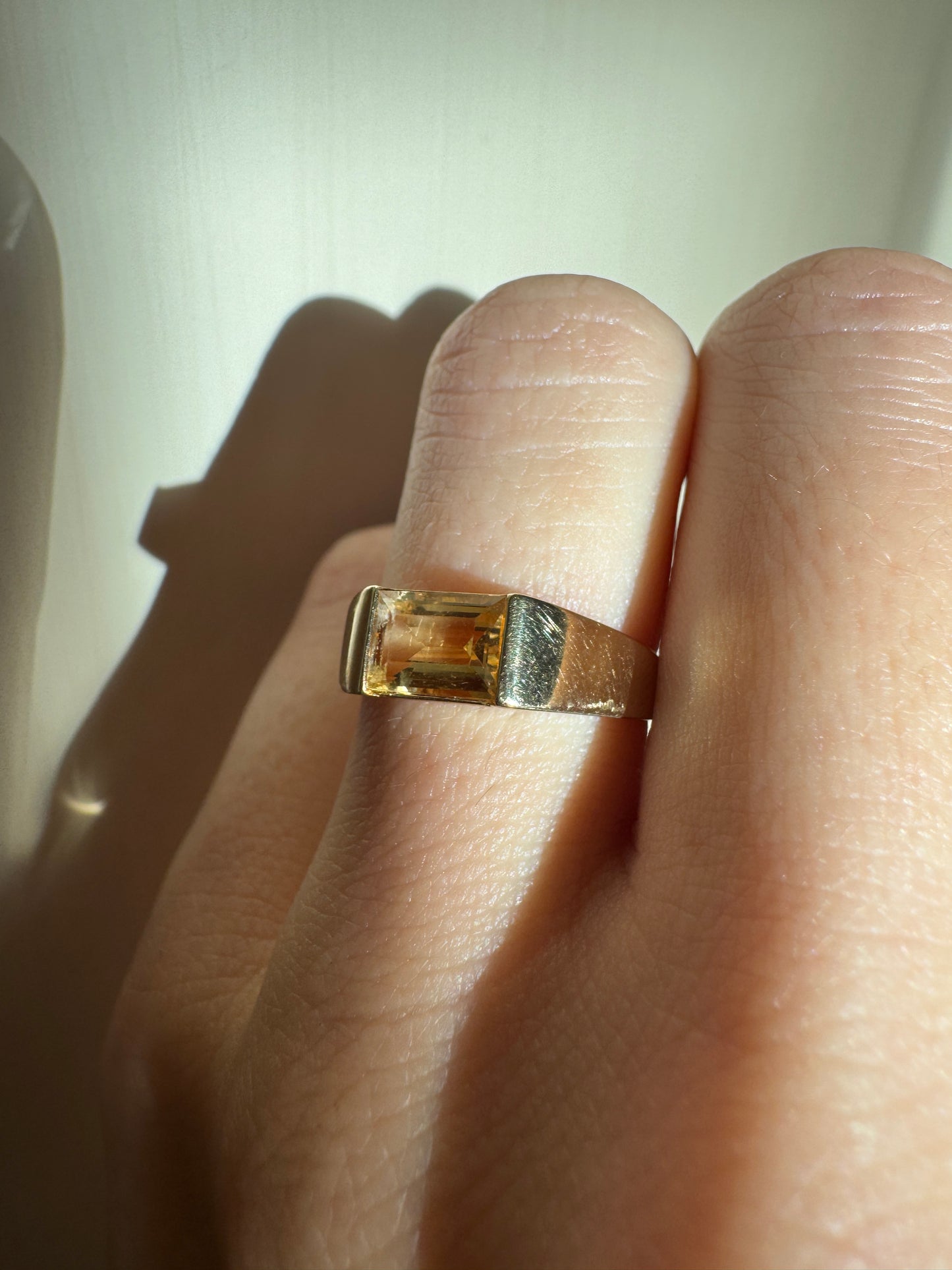 vintage 10k yellow gold citrine ring