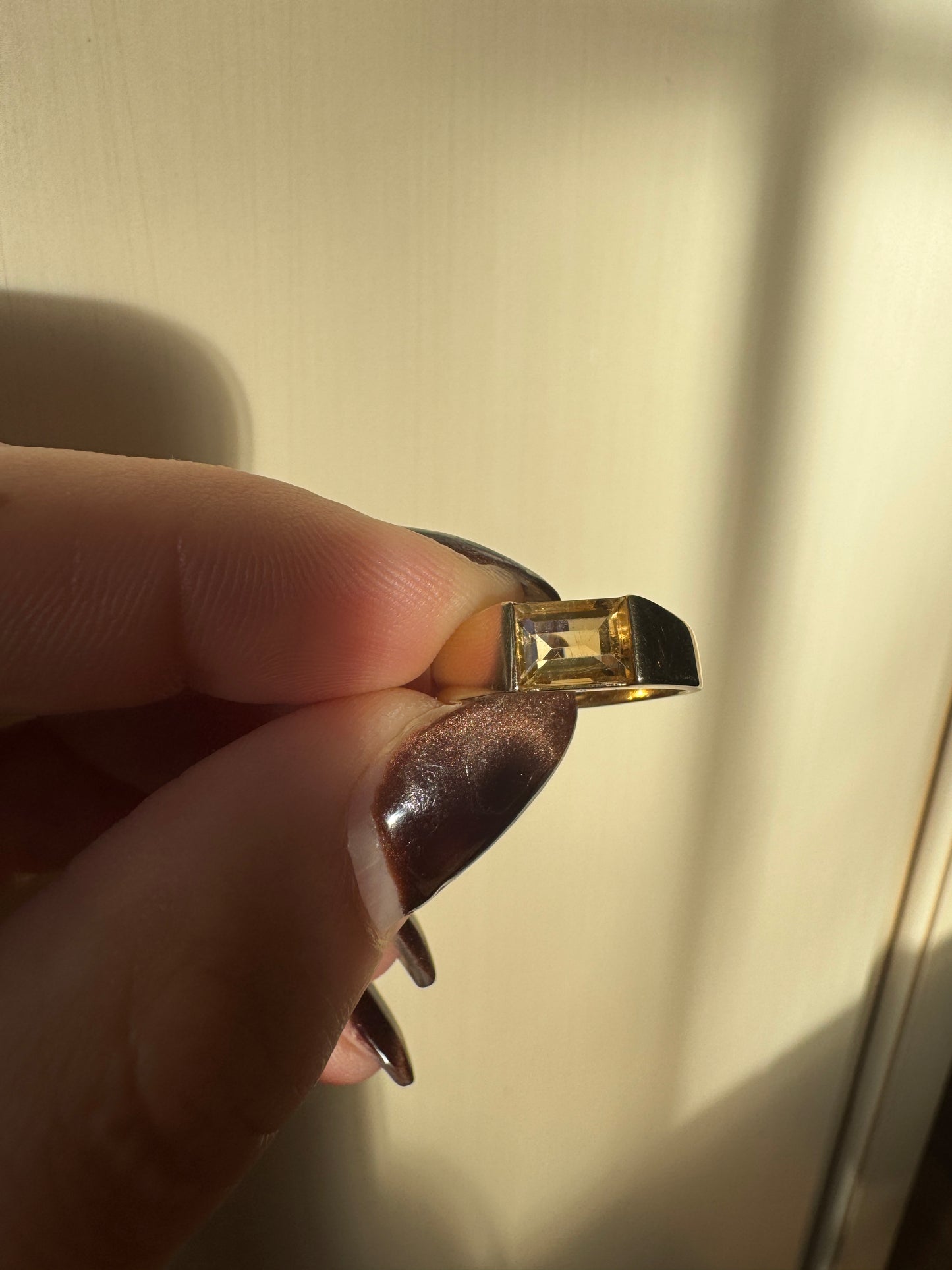 vintage 10k yellow gold citrine ring